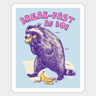 Raccoon MEME | I'm Fast As Fuck Boi | Fast AF Boy | Walking Raccoon Eating Toast Sticker